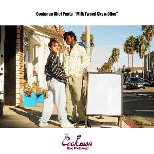 Cookman Chef Pants - Milk Tweed : Sky – Cookman USA